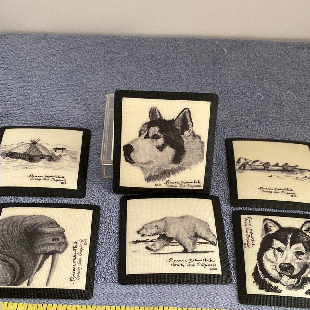 Vintage Florence Melewotkuk Animal Coaster Set